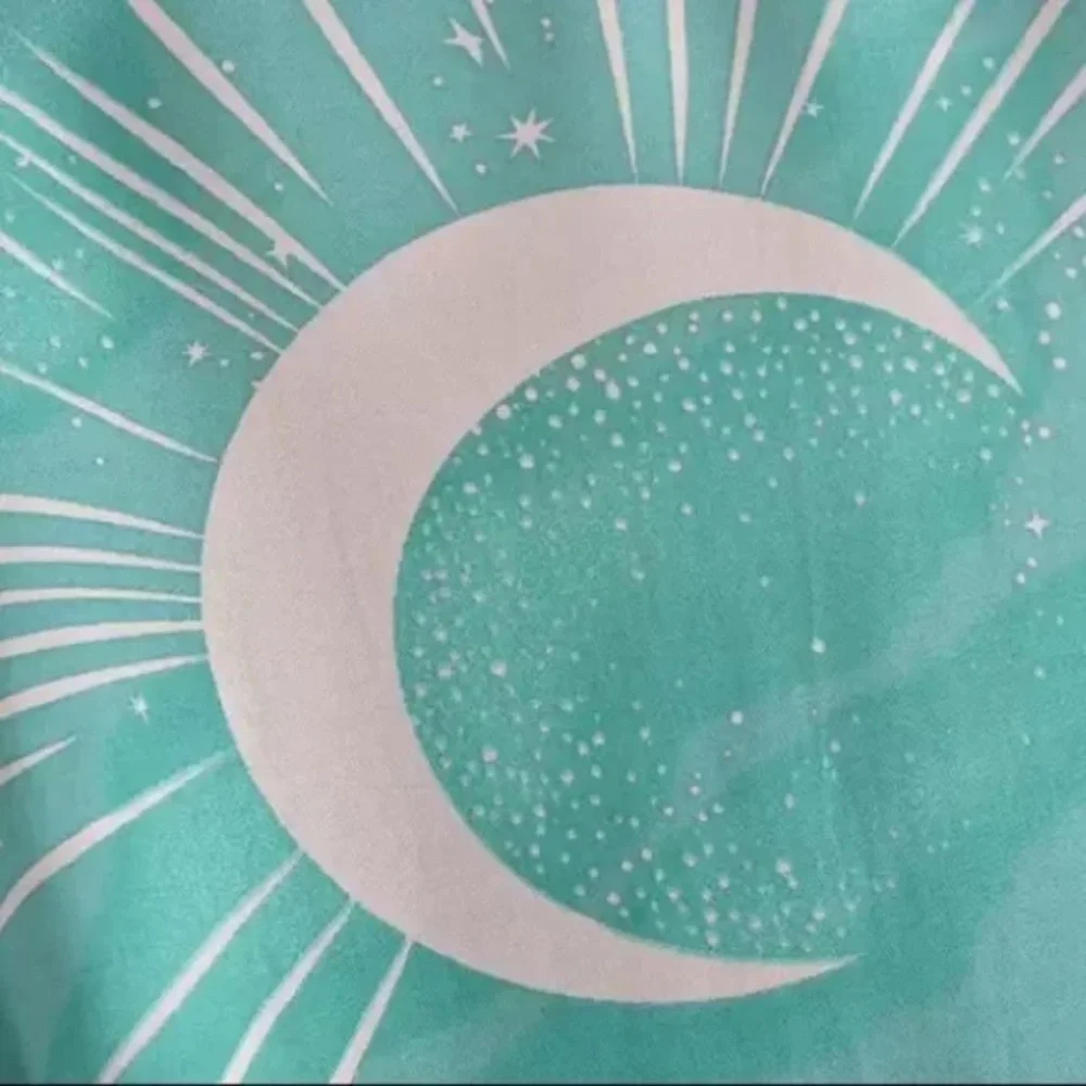 SOLD OUT Green Cosmic Galaxy Moon Boho Short Kimono Coverup Robe - Picture 10 of 11